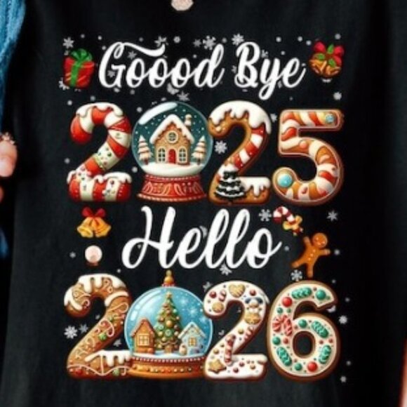 Retro Good Bye 2025 Hello 2026 Shirt, Merry Christmas Shirt - Picture 2 of 4